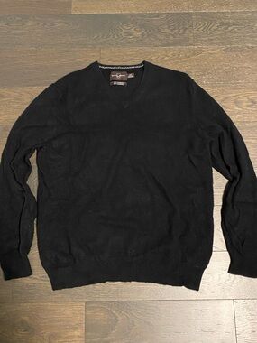 Black Brown 1826 Men's Black V-Neck Pullover Sweater